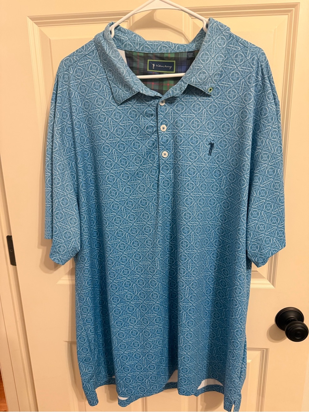 William Murray Golf Bill  Light Blue Geometric Polo xxl